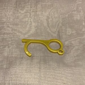 Touchless Gold Tone Door Opener Button Pusher 3” Keychain Tool